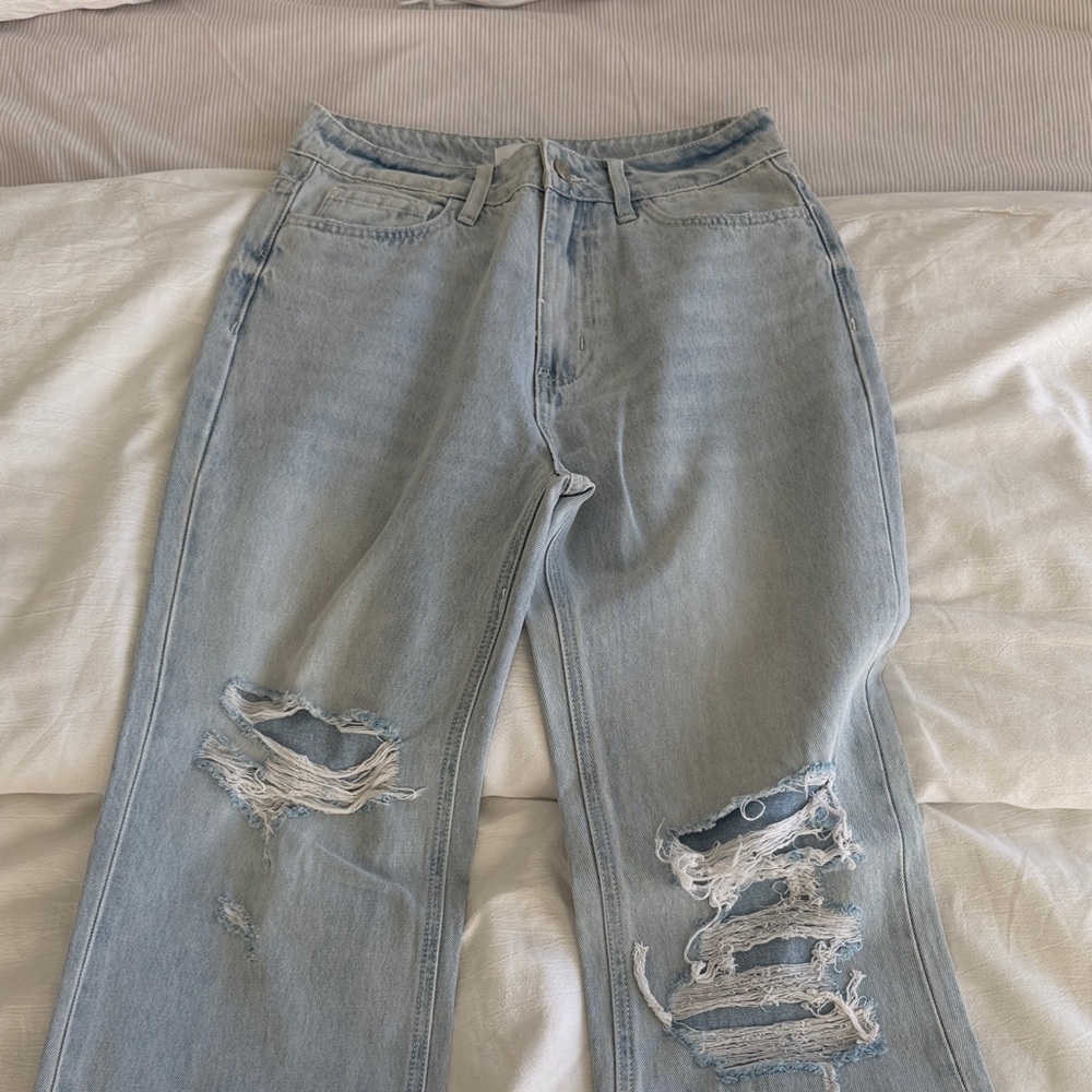 Lane 201 Distressed Light Blue Women's Flare Jeans